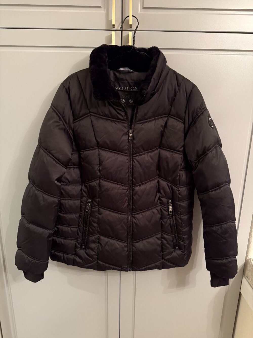 Nautica Black Quilted Puffer Jacket SZ XL